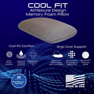 Cool Fit Memory Foam Pillow (4 Colors to Select)
