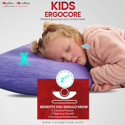 Cool Fit Kids Memory Foam Pillow (4 Colors to Select)